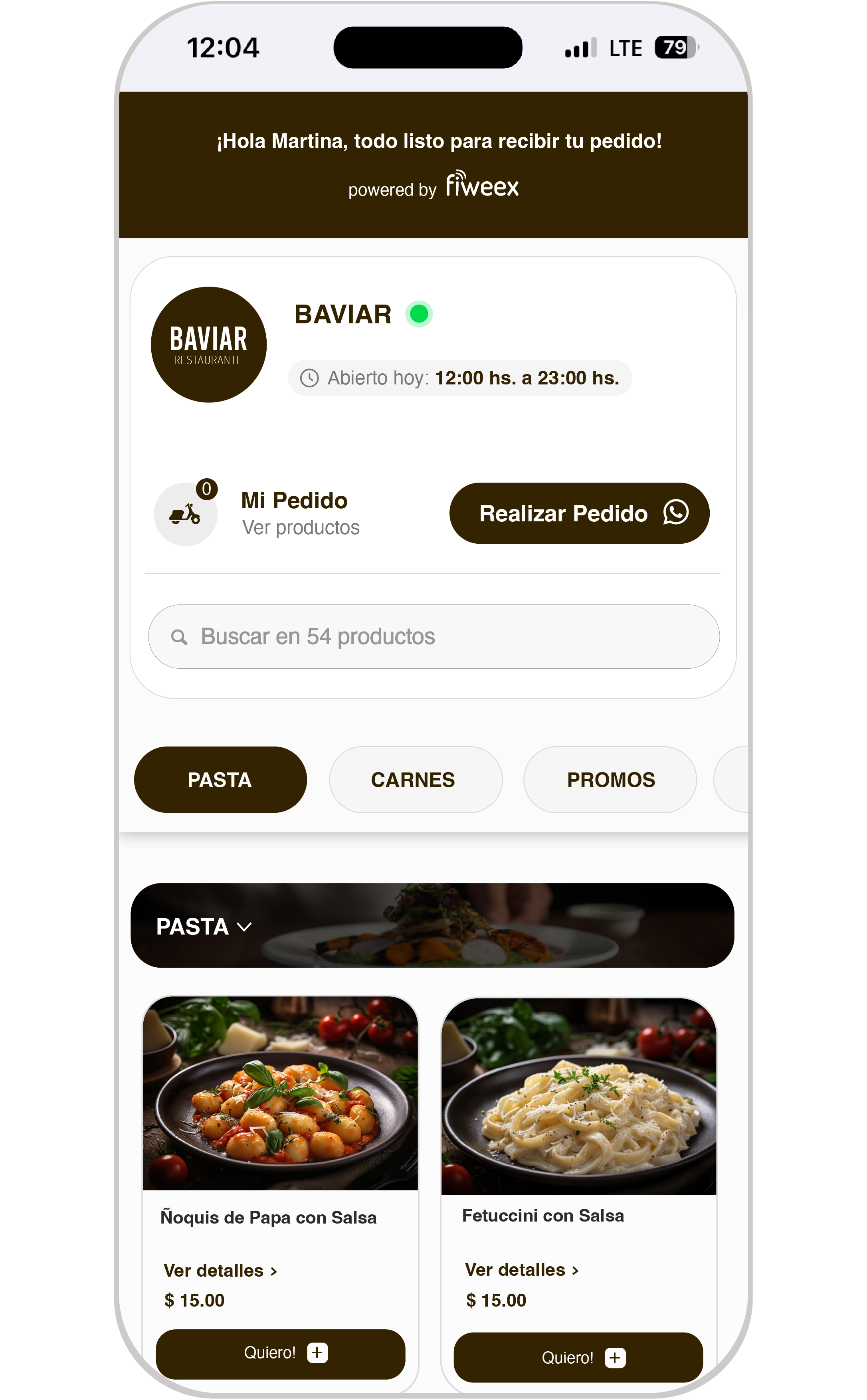 Paso 1: Cliente armando su pedido en el catálogo